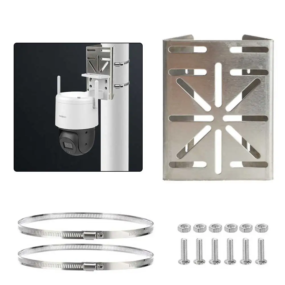 Stainless Steel Vertical Pole Mount Designed for EufyCam S4 and Compatible CCTV Cameras Offering Secure and Adjustable Mounting
