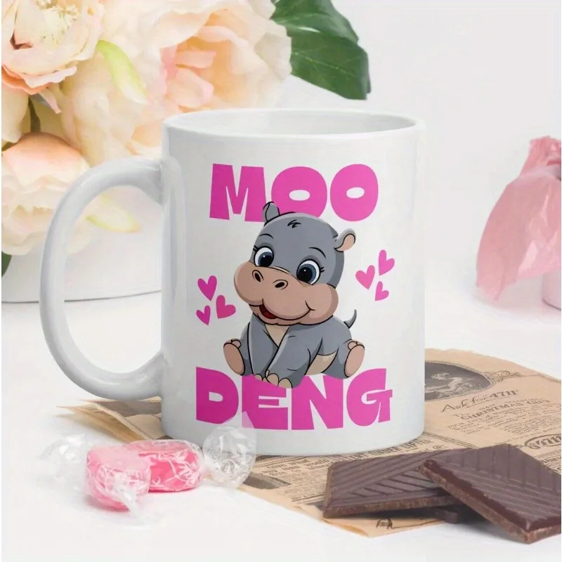 

Кружка «Милый бегемот» в стиле «Му Дэн», 330 мл – Очаровательная керамическая чашка в виде пигментного бегемота, подарок для любительниц животных, для использования в микроволновой печи