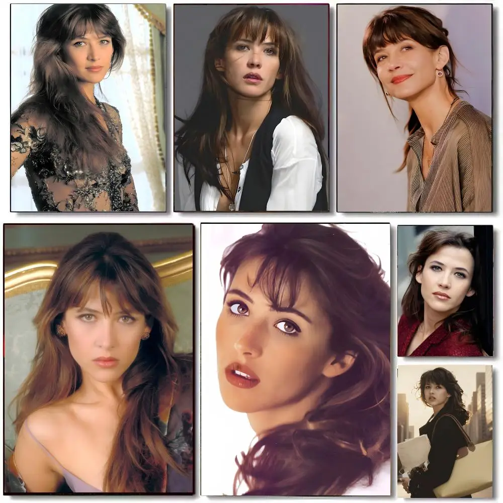Actress S-Sophie Marceau Poster High Quality Bedroom Living Room Aesthetic Wall Decoration Painting Stickers Gift