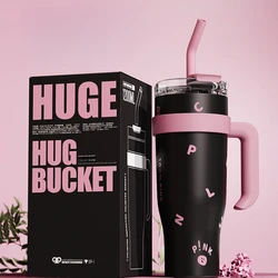 LUSQI 1200ml Water Bottle Stainless Steel With Handle Outdoor Thermos Bottle For Coffee Tea