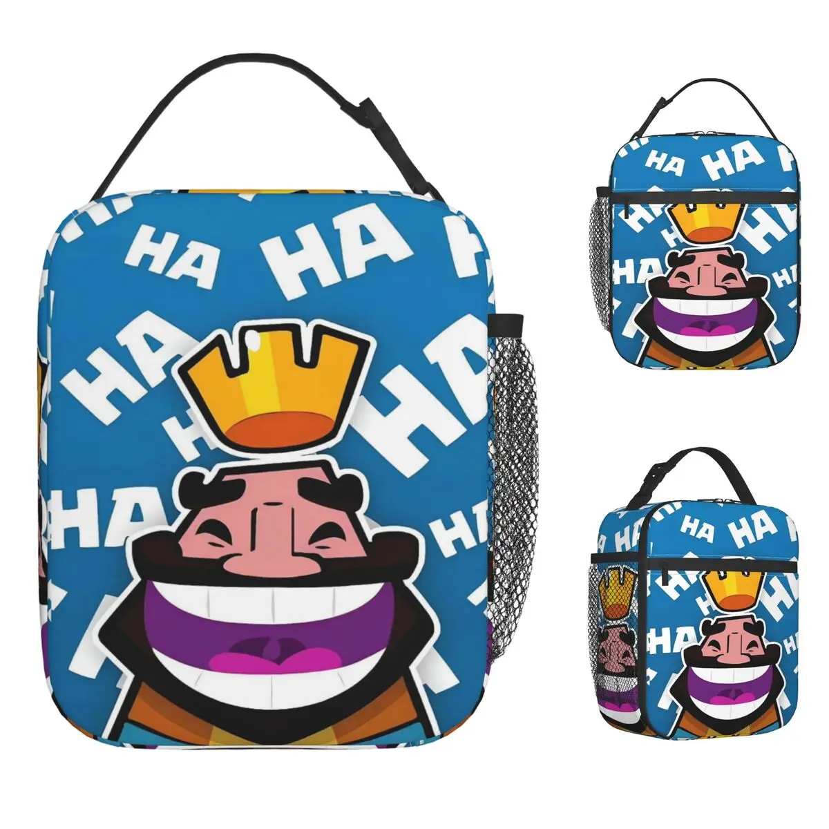 King c-rclash r-royale lancheira para adulto gráfico lancheira retro escola saco térmico conveniente oxford tote sacos de comida