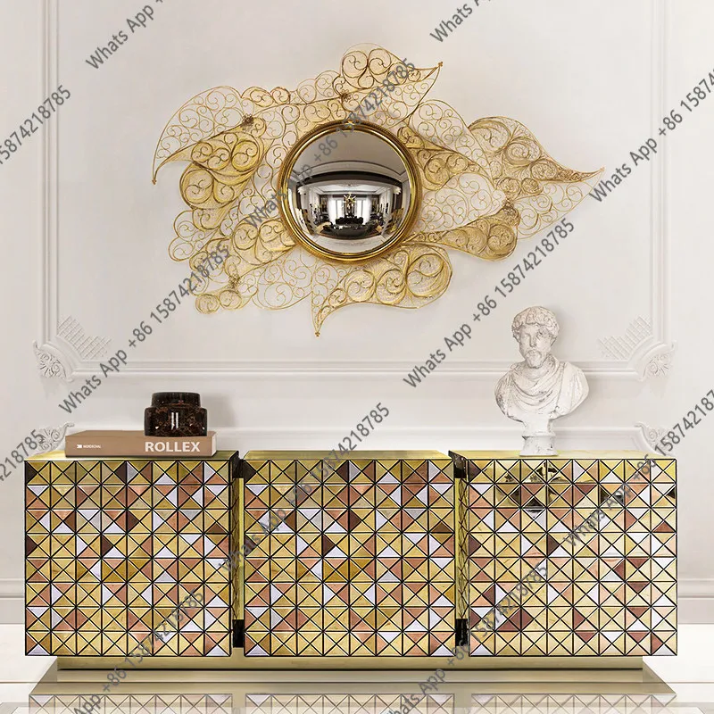 Wall art decorative mirror living room designer high-end villa personalized creative wall-mounted designer