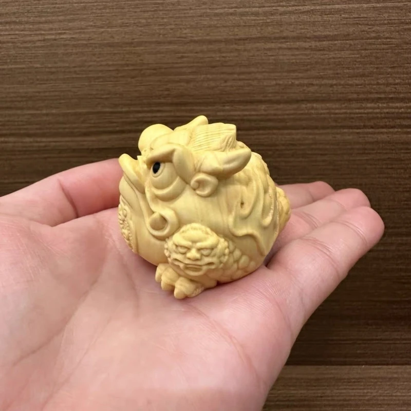 Huangyangmu Golden Toad Ornament Feng Shui ornaments Woodcarving handicrafts home decoration Car mounted ornaments  figurines