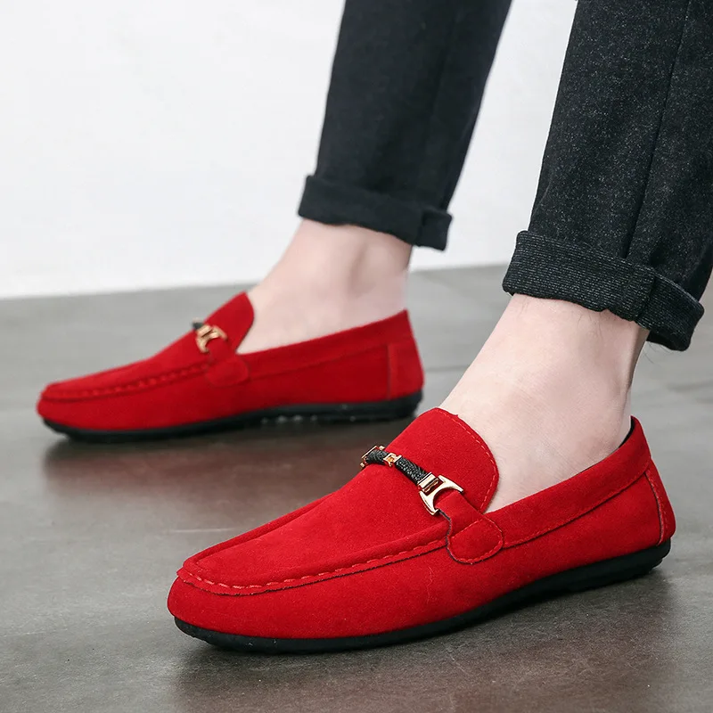 Suede Loafers for Men Soft Driving Moccasins High Quality Flats Male Walking Shoes Slip-on Casual Loafers Summer Men\'s Shoe