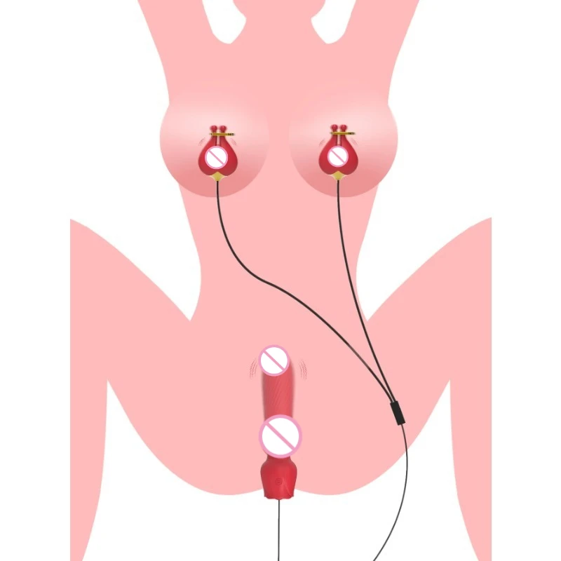 Electric Nipple Clamp Breast Massage G Spot Vibrator 10 Modes Enhancer Bondage Adult Stimulator Sex Toys For Women Couples 18+ 2