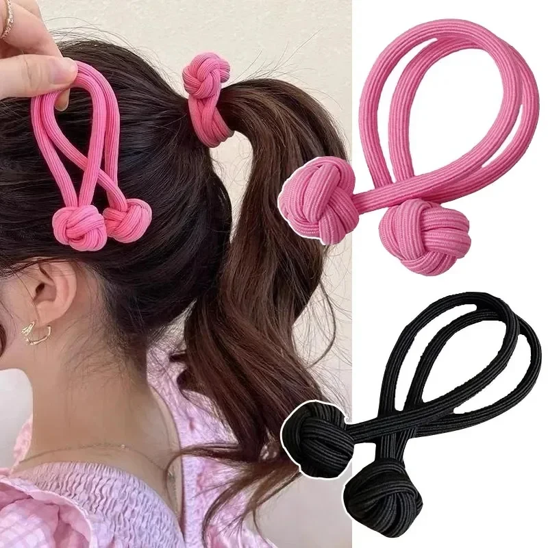 Vigorous Sweet Girl ~ High Ponytail Rubber Band Women Hair Tie Rope Thick Durable Pink Hairband Headband