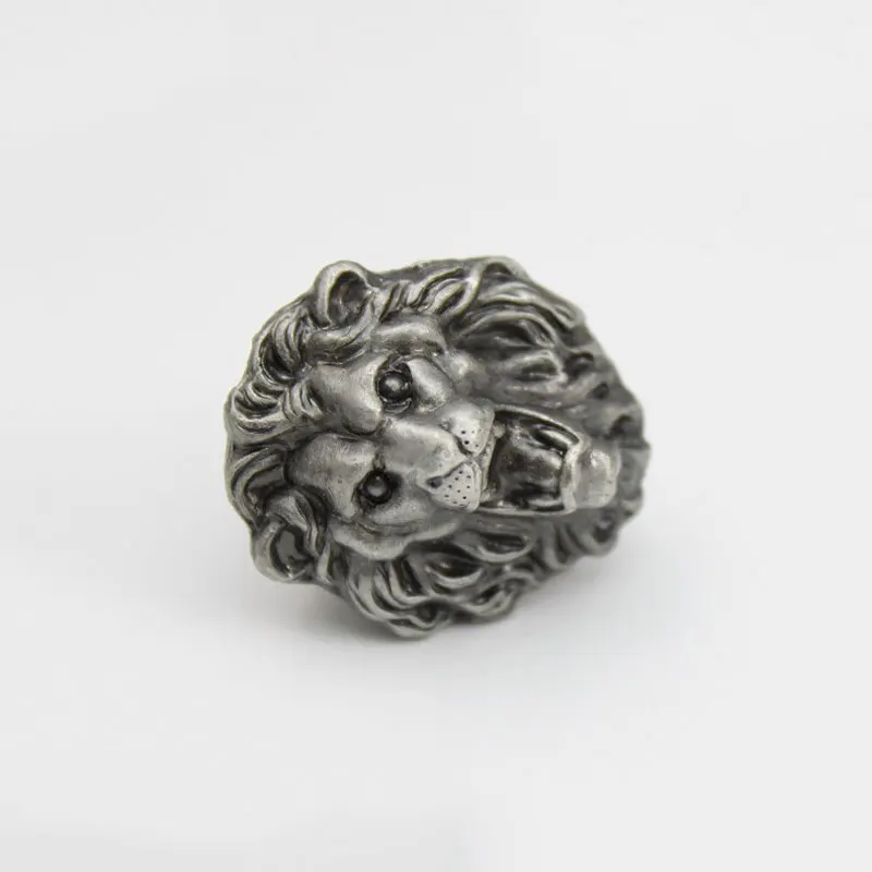The Lion Design Cabinet Handles Unique Antique Silver Drawer Knobs Retro Dresser Wardrobe Pulls Pewter Furniture Hardware