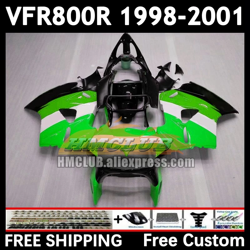 Fairing For HONDA Interceptor VFR800RR VFR 800RR 800 68No.129 VFR800 RR 98 99 00 01 VFR-800 lucky green 1998 1999 2000 2001 Body