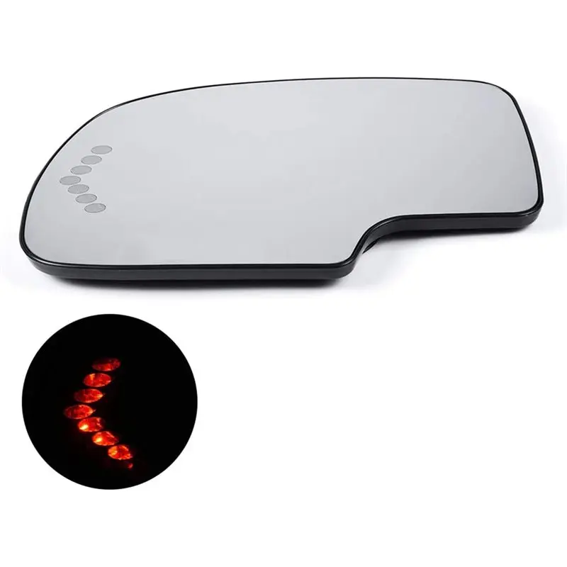 A33K-Auto Dim Signal Light Heated Side Mirror Glass Replacement For Chevy GMC Cadillac 03-07 Rearview Mirror Glass view 6