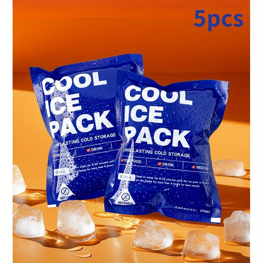 5/20Pcs Reusable Ice Pack Cooler Freezer Cooling Bags For Lunch Box Summer Travel Camping Beach Portable Cold Compress Refrigera