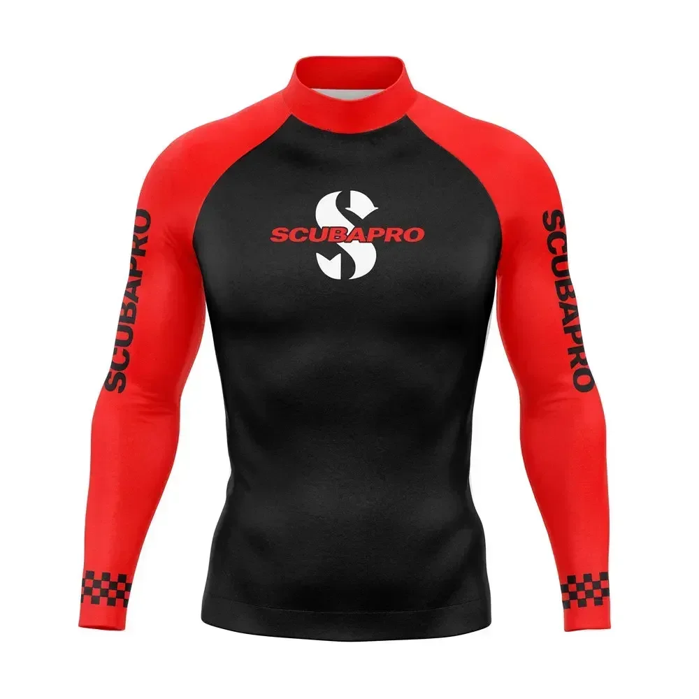 Mens Long Sleeve Rashguard Upf 50 Sun Protection Surf Shirt Quick Dry Breathable Swimming Tight T-shirt Summer 2023 Gym Clothes