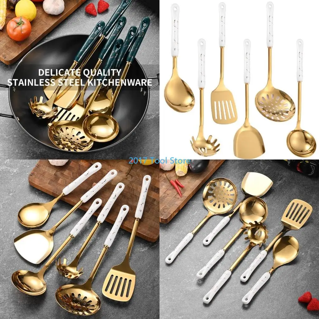 

K92A 7Pcs Stainless Steel Cooking Utensils Set Kitchen Utensils Set Kitchen
