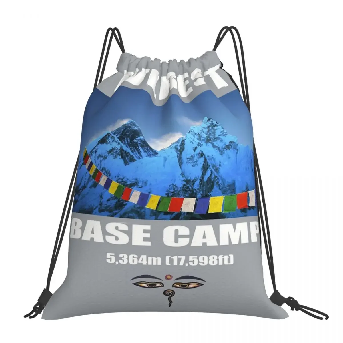 Everest Base Camp Backpacks Fashion Portable Drawstring Bags Drawstring Bundle Pocket Sports Bag BookBag For Man Woman Students