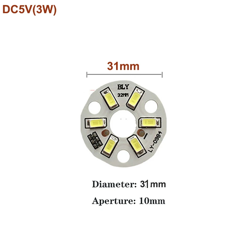Input DC5V 3W +3W(6W) Led Light Board Double light source with 1.5meter USB Plug 2 in One  cable white warm light