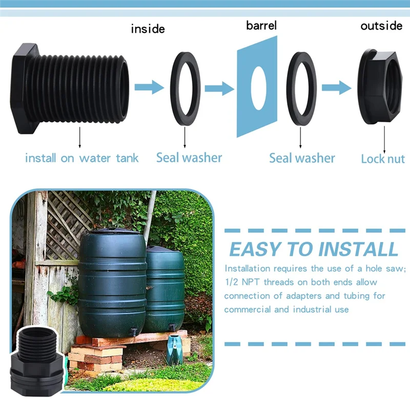 

ABKU-10Pc переборка, садовый шланг с резьбой 3/4 дюйма наружная резьба Ghtx1/2 дюйма внутренняя NPT двойная резьба переборка резервуара для воды