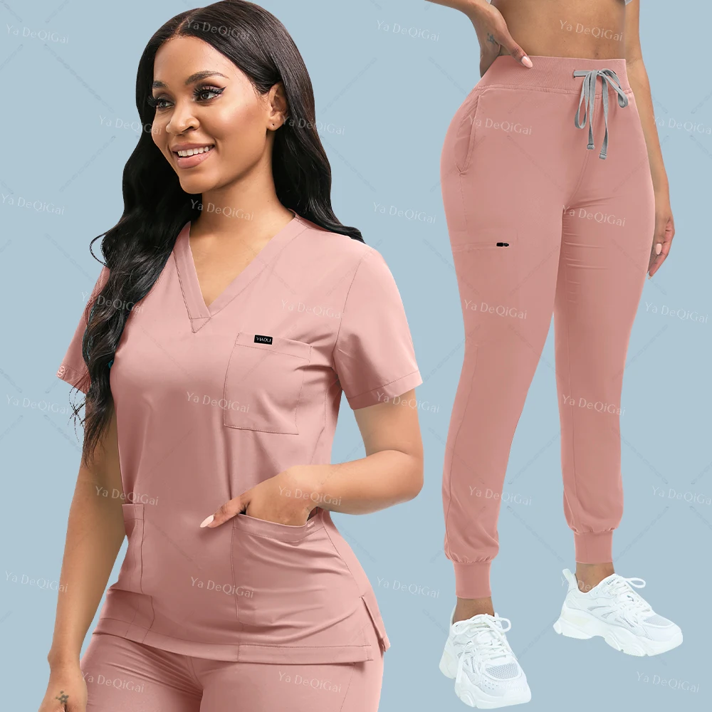 Unisex Multicolor Medical Scrub Set, Manga Curta Enfermeira Workwear, Uniforme Hospitalar e Médico, Cirurgia Oral e Dentária, Ternos de beleza