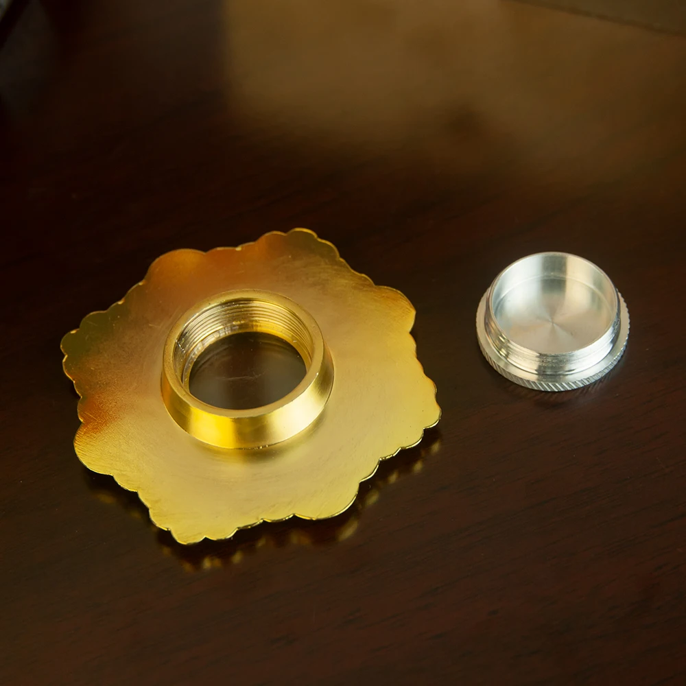 Gold Plated Monstrance With Shiny Polish Finishing Round Shape Embossed Design Excellent Quality