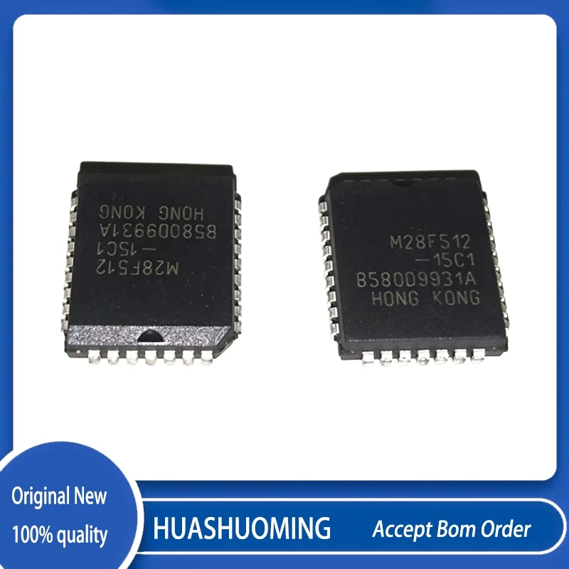 10Pcs/Lot  M28F512-15C1  M28F512   PLCC-32