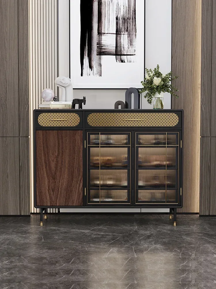 Long - lasting Shoe cabinet, entrance cabinet, solid wood storage cabinet, and antique glass storage cabinet upon entry Superior