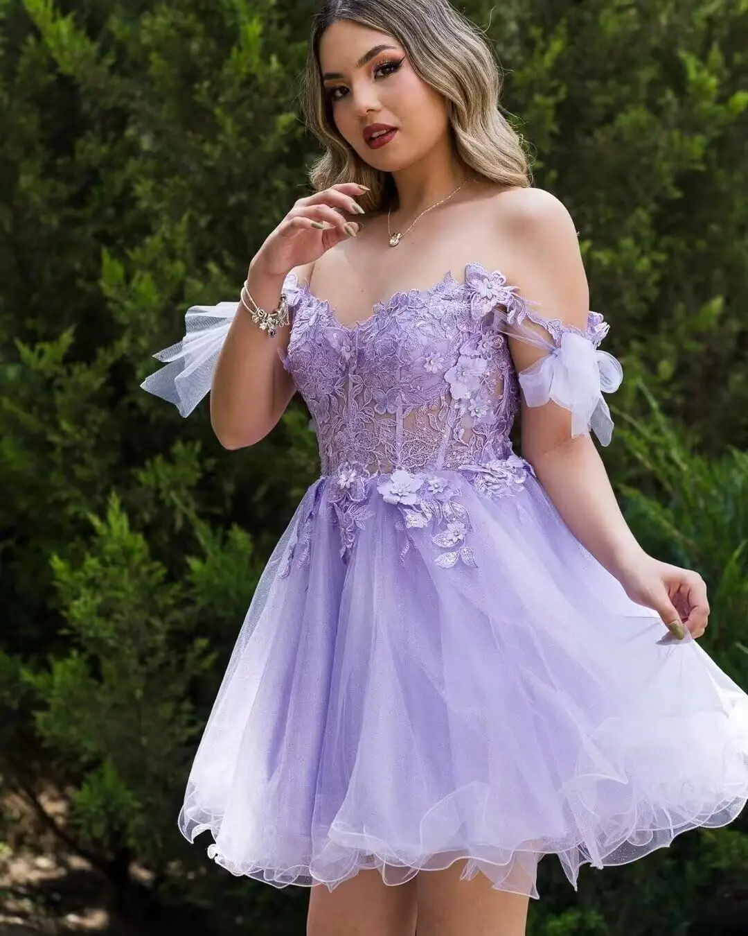 Vestidos cortos de fiesta con hombros descubiertos para adolescentes Vestido de fiesta de tul brillante para quinceañera Vestido de fiesta de mariposa 3D