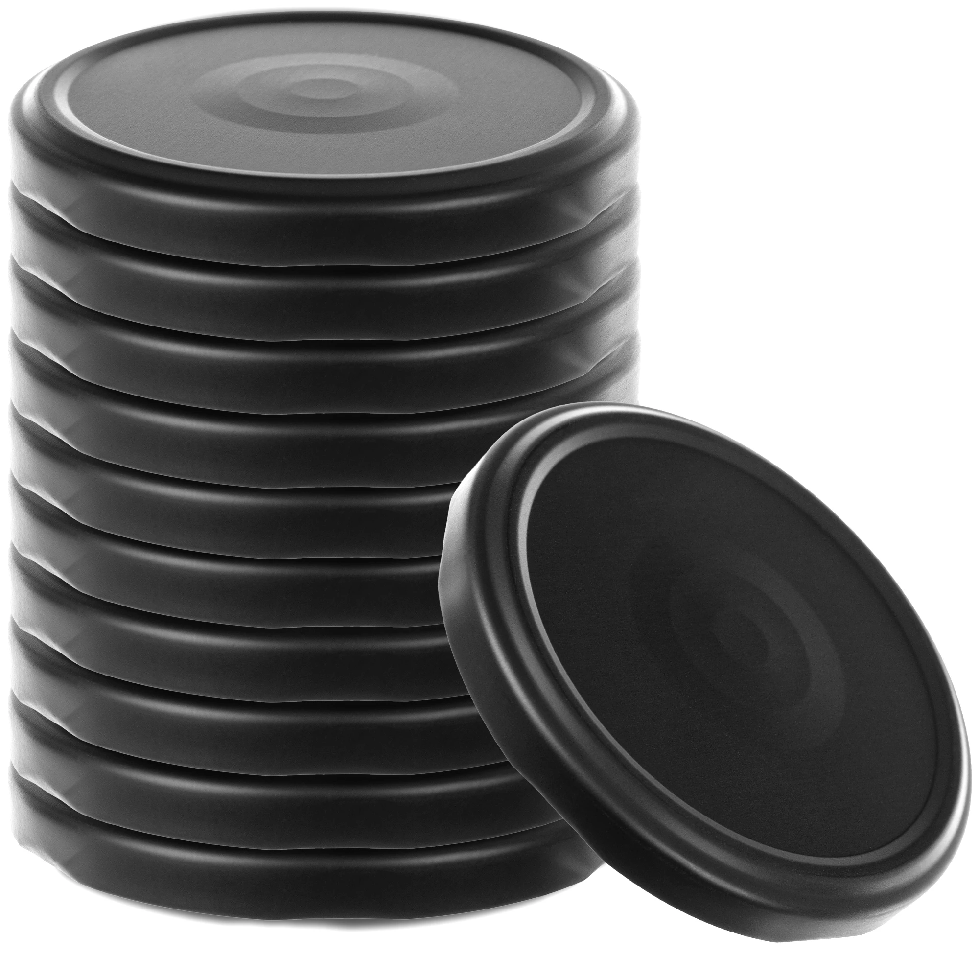 KADAX Metalen deksels voor Virbo Jars 10 stuks fi 82 mm Zwart Mat