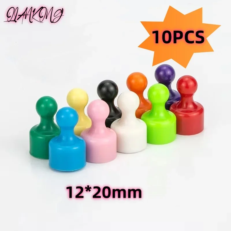 

12x20 mm 10Pcs Super Strong Neodymium Magnetic Pushpins Sucker Thumbtack N52 Fridge Magnets Push Pin Refrigerator Whiteboard