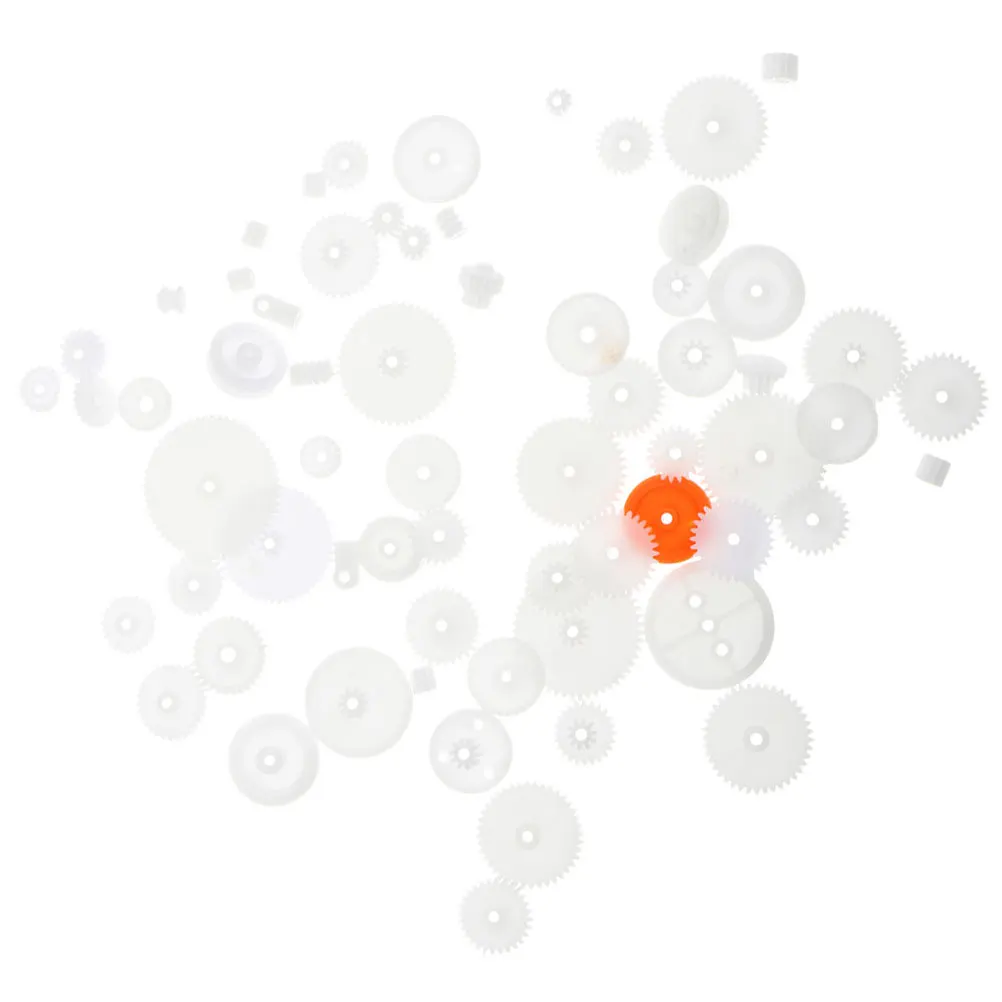 Zestaw 128 szt. mechanicznych zębatek, plastikowe koła zębate do samodzielnego tworzenia innowacji, odporne na zużycie komponenty koła pasowego do niestandardowych konstrukcji.