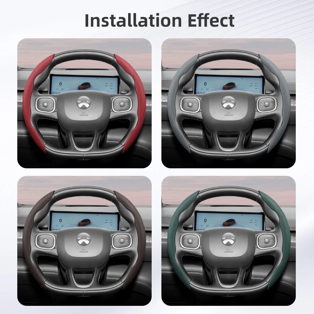 مناسبة لغطاء عجلة القيادة الجلدي القابل للتنفس من Nio مع تصميم مجزأ سريع التحرير، غير قابل للانزلاق ومتين، متوافق مع الموديلات مثل Es8، Et5، Es6، Ec6، Et9، Et7، Ec7، Ep9، Et5، إلخ