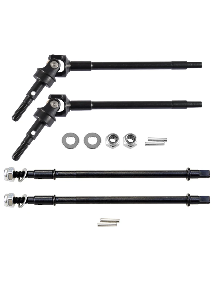 2PCS Hard Steel Front/Rear Axle CVD Drive Shaft Dogbone for 1/10 Axial SCX10 Rc Crawler Upgrade Option Parts Hop-Up