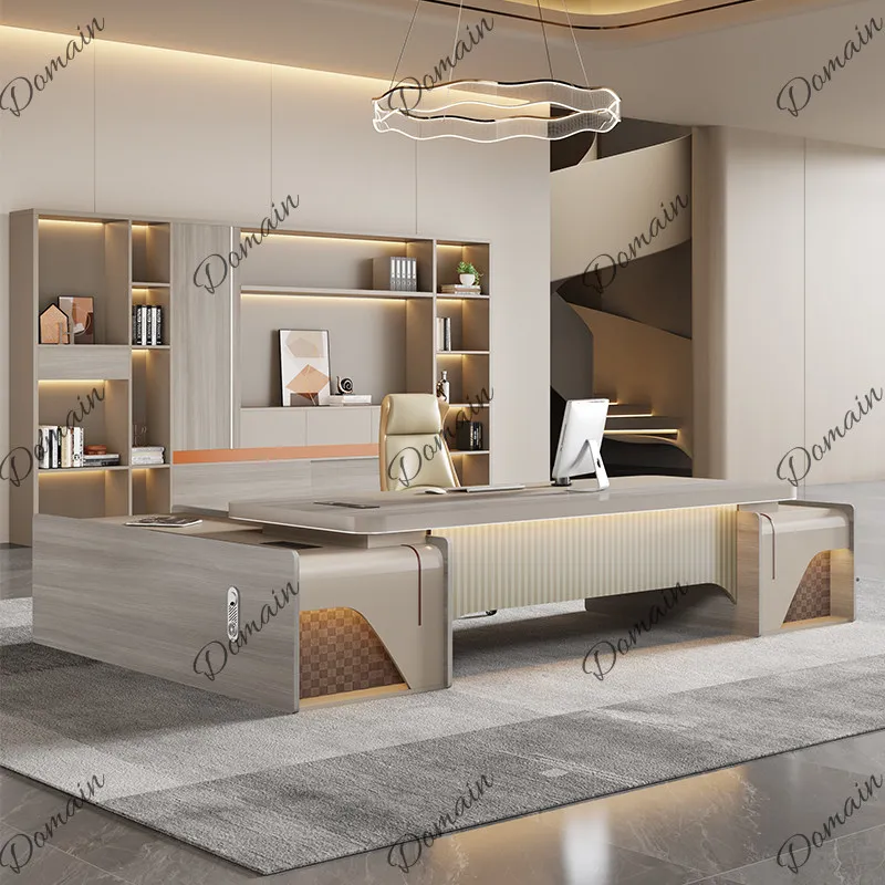 Dual Cabinet Executive Desk Set Modern Simple Boss Office Furniture Manager Workstation Single Large Computer Table