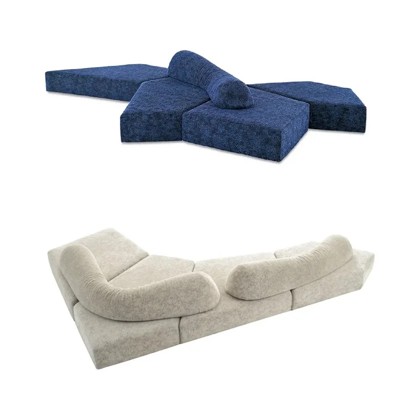 

Rock sofa module combination size, minimalist apartment, large flat layer in living room, simple fabric