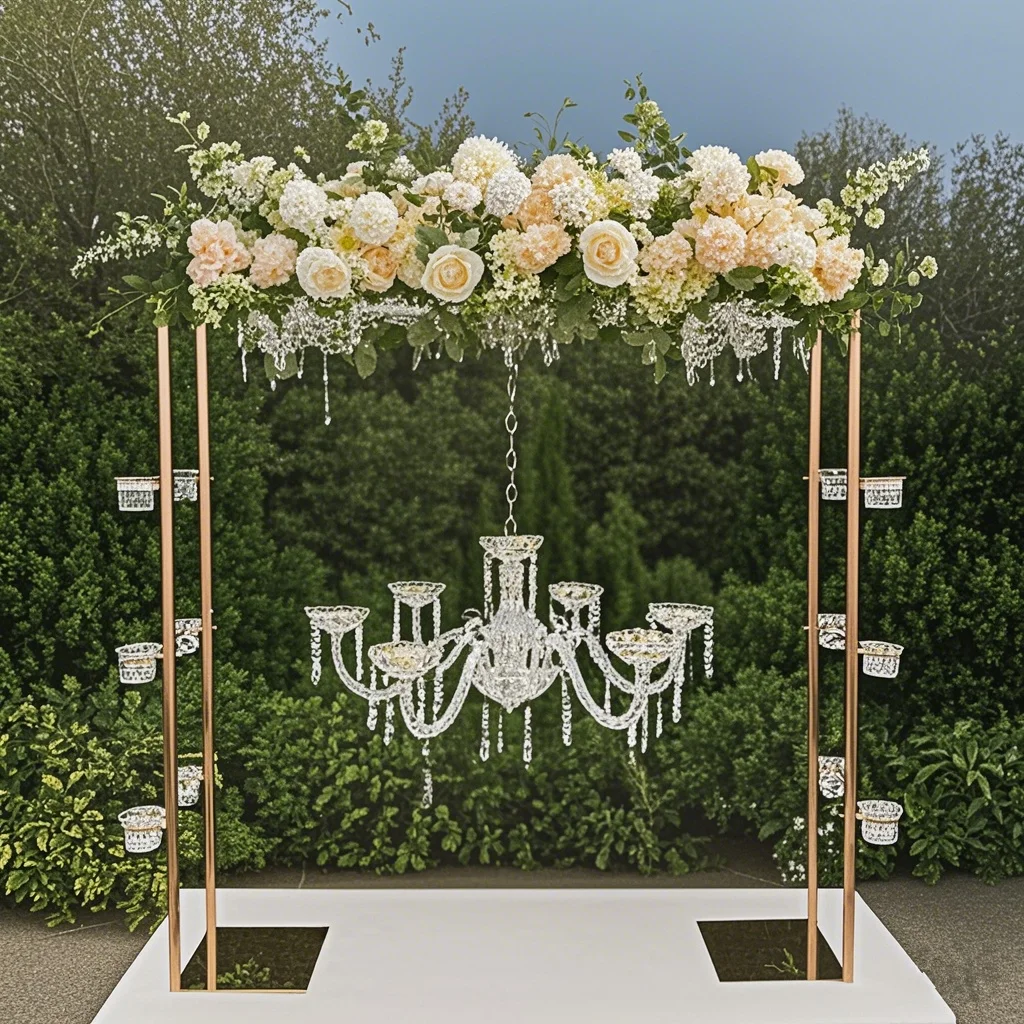 5 Stück Baby Geburtstag Taufe Tischblumen Gastgeschenke Geschenkdisplay Hochzeit Tischdekoration Kronleuchterständer Blumenständer Blumenbogen – Detail 1