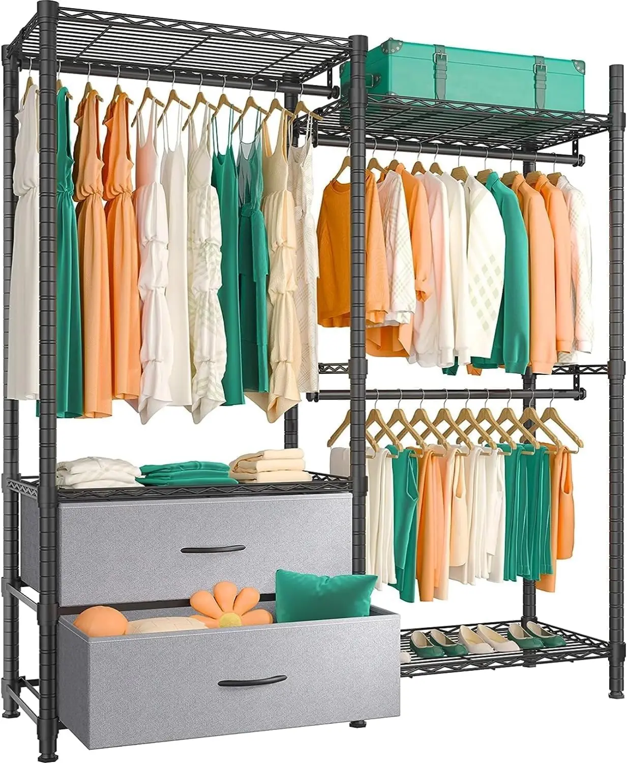 

Clothes Rack Heavy Duty Clothing Rack Load Clothing Racks for Hanging Clothes Adjustable Portable Clothes Rack Gar