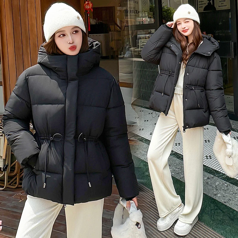 

Winter Parkas 2025 New Korean Fashion Long-Sleeved Down Cotton Coat Female Casual Loose Warm Parka Outerwear Overcoat