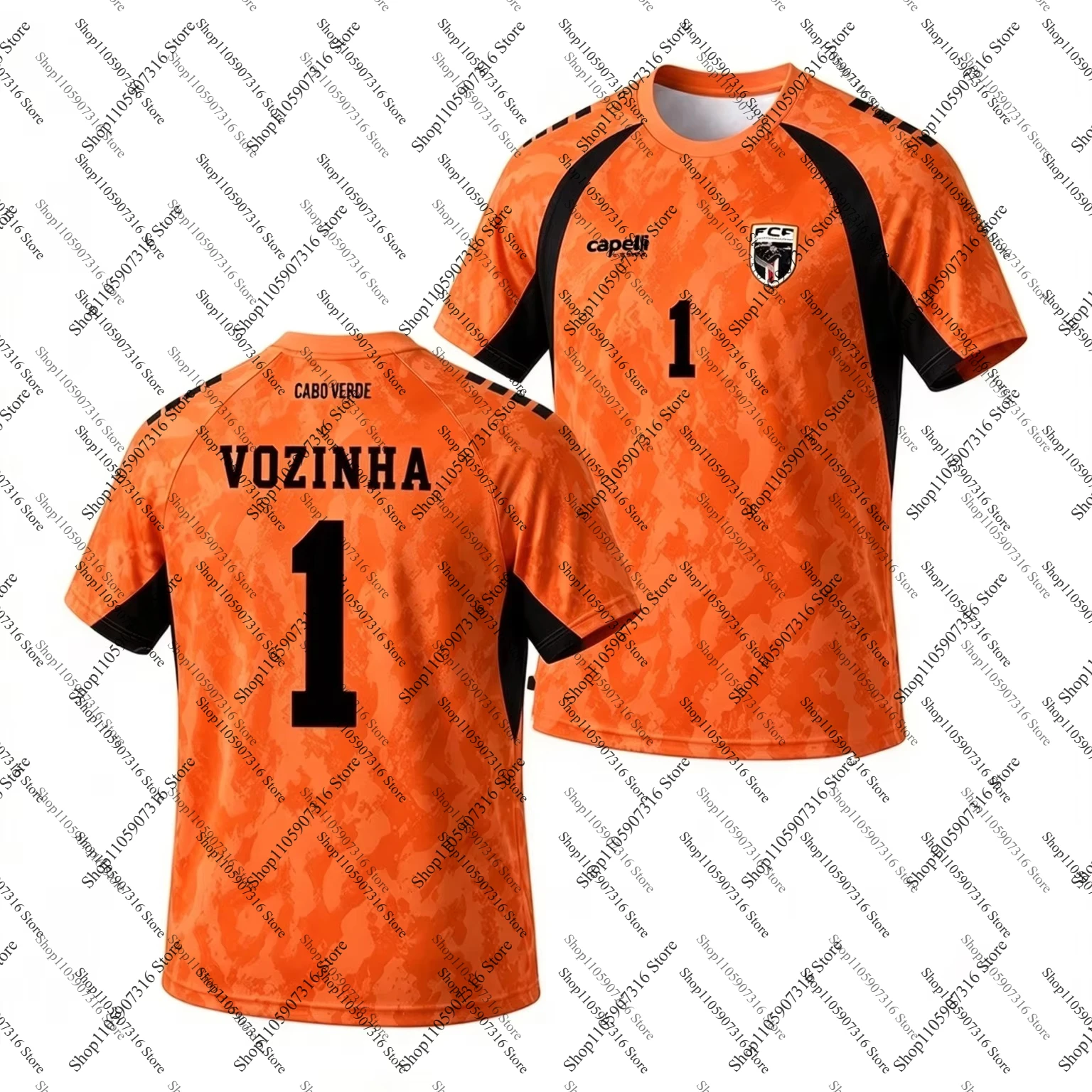 Cape Verde Vozinha #1 Goalkeeper Football Jersey Men Breathable Soccer Shirt National Team Fan Sports Training Tee