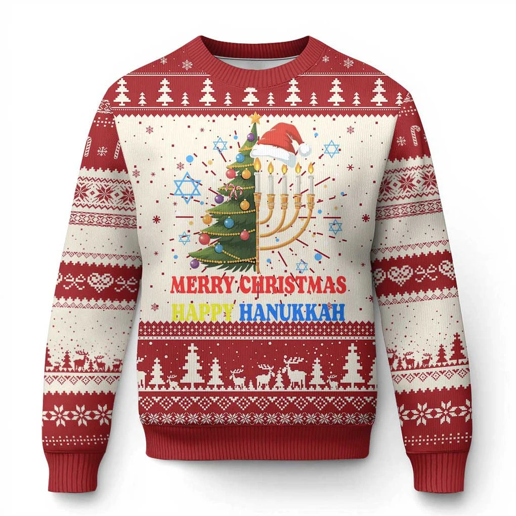 Happy Hanukkah Pullover Shirt Funny Candle Pattern Design Print Sweater Cute Loose Women Sweatshirts 2026 Unisex Chanukah Tops