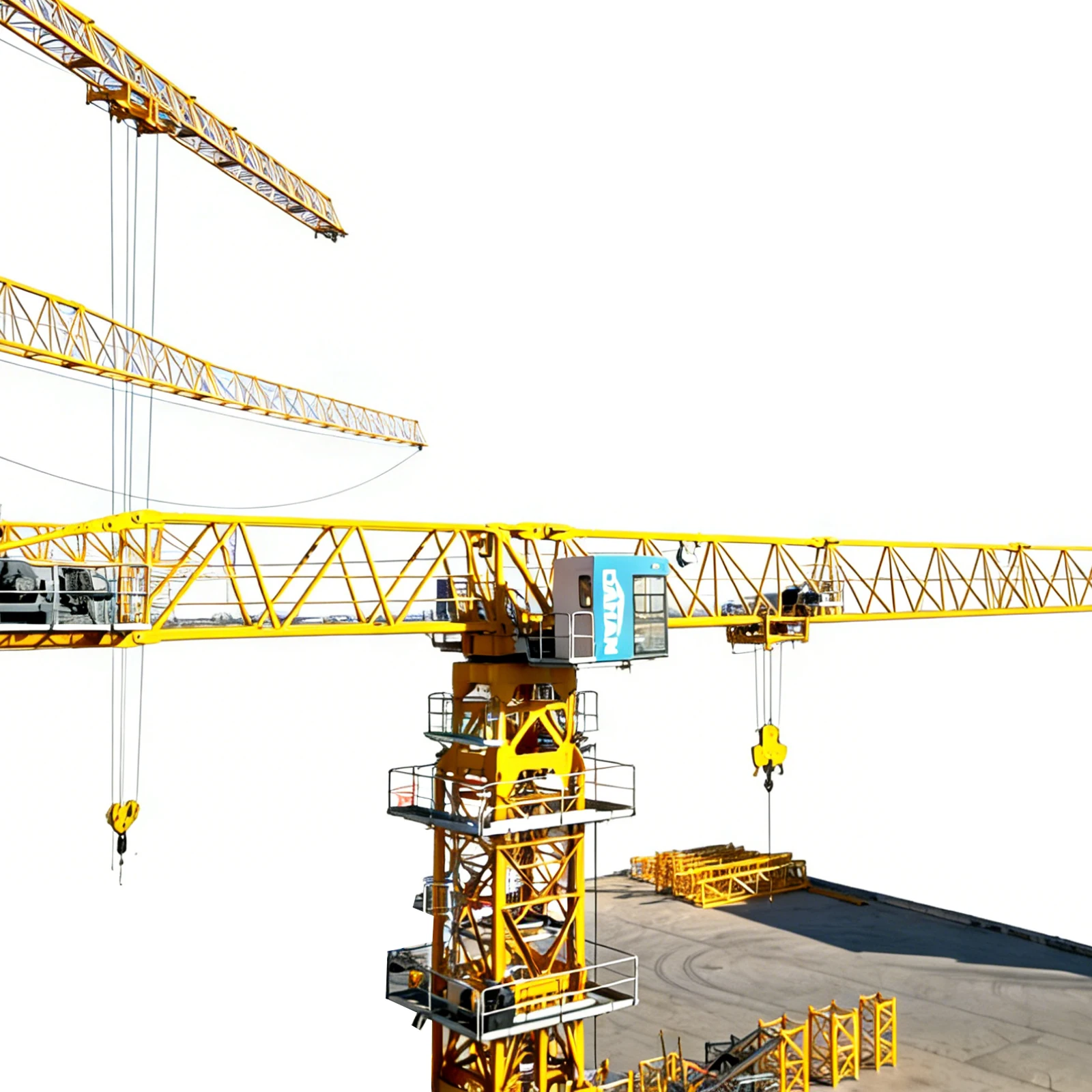Factory Sale Various Wide Low Price DH258 7020 Tower Crane Customizable Colors 12ton Flat  Tower Crane with Core Components