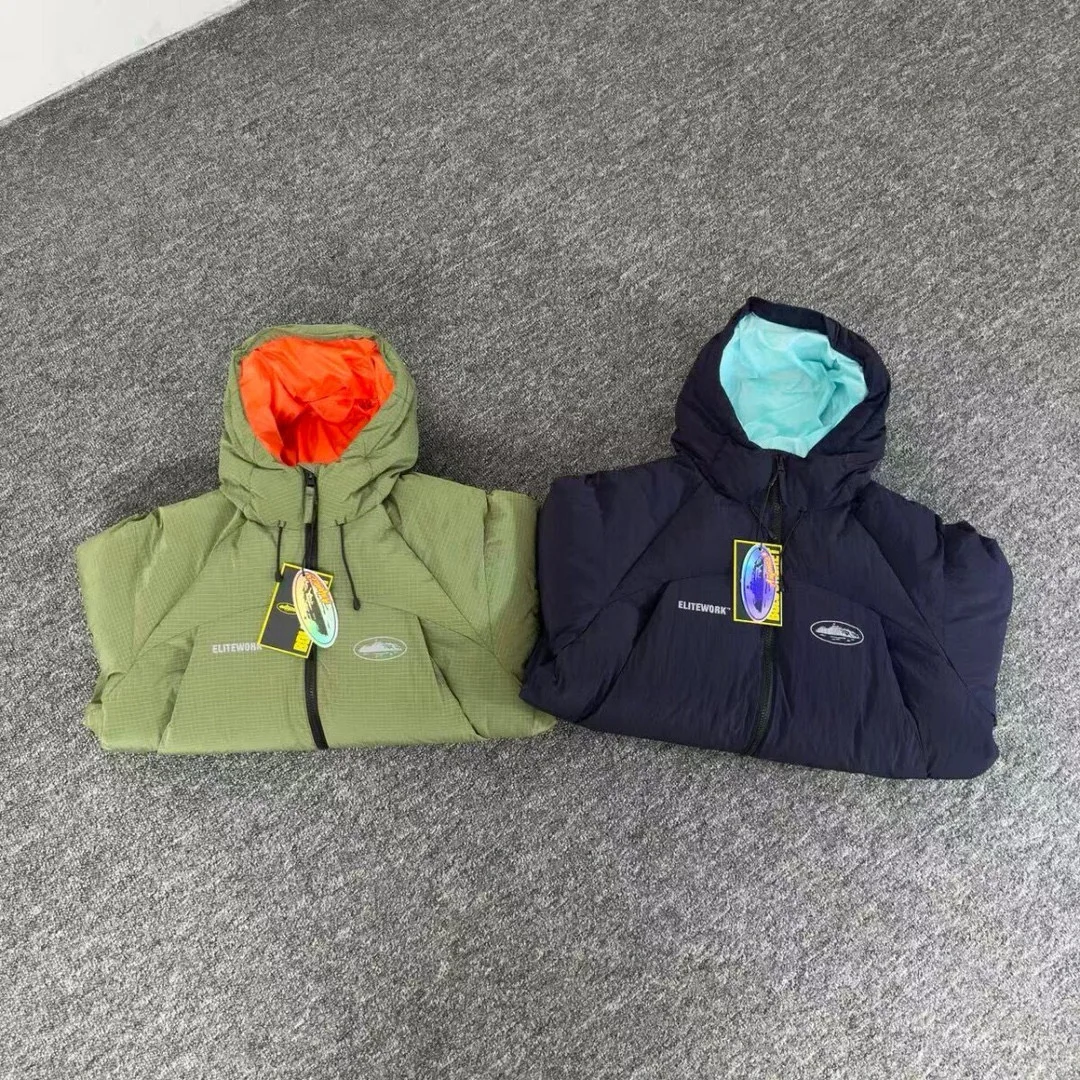 

Warm Cotton Jaet Hooded Print Men's Women's Autumn Winter Street Sle Faionable Youth Casual Loose Fit Zipper Closure