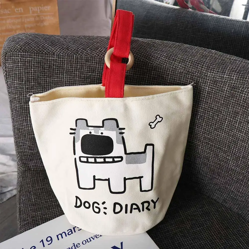 

Reusable Husky Canvas Dog Tote Bag Fadou Letter Cartoon Handbag Animal Ins Style Bucket Shape Bag Travel