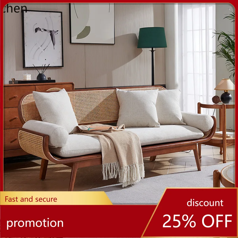 ZML Solid Wood Sofa Backrest Small Apartment Living Room Sofa Dual-use Homestay Leisure Sofa