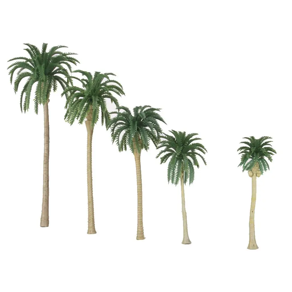 10 Tropical Coconut Palm Model Train Railway Wargame Landscape 1:75 13cm