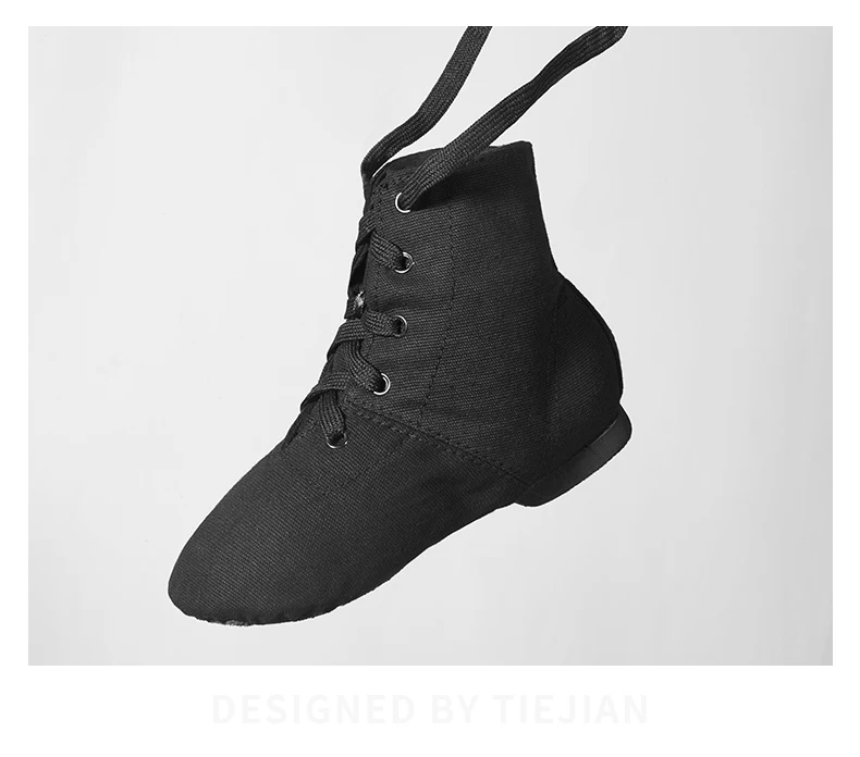 High Top Canvas Tanz schuhe Herren und Damen Schnür ballett schwarz weiß rot Jazz schuhe – Detail 5