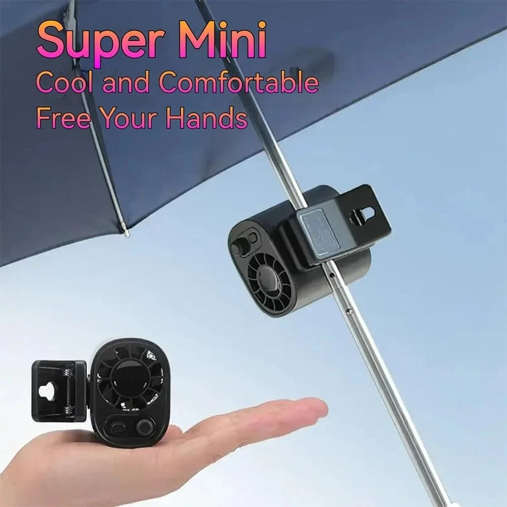 Hipacool Portable Car Clip Fan 360° Rotatable 100 Speed Wind 12V USB Rechargeable Electric Fan Low Noise Mini Fan Clamp Anywhere