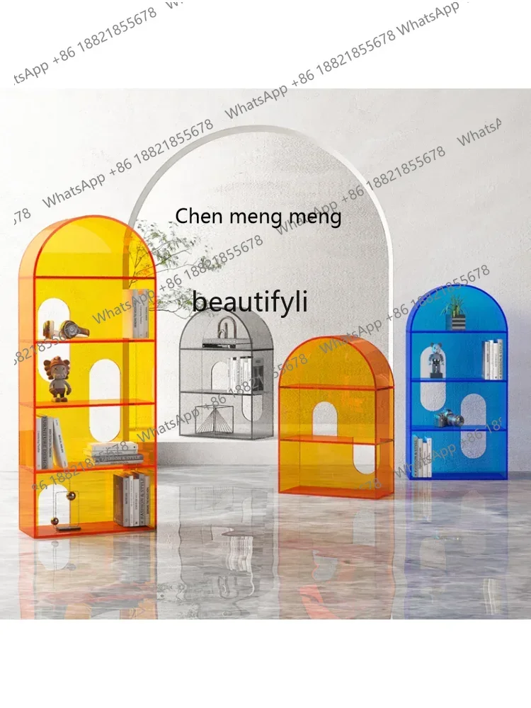 cc182R1 Customized Transparent Acrylic Bookcase Nordic Living Room Book Storage Rack Display Rack Floor Bookcase Storage Rack