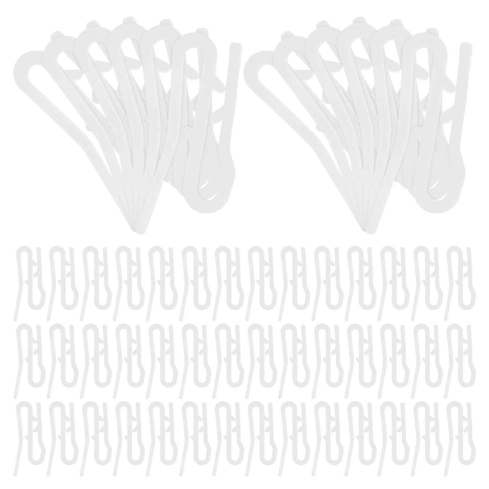 

100pcs Curtain Hooks Plastic Pinch Pleated Car Rv Bus Curtain Clips Hidden Hook For Track Drapes Garage Wall Hanging Accessories