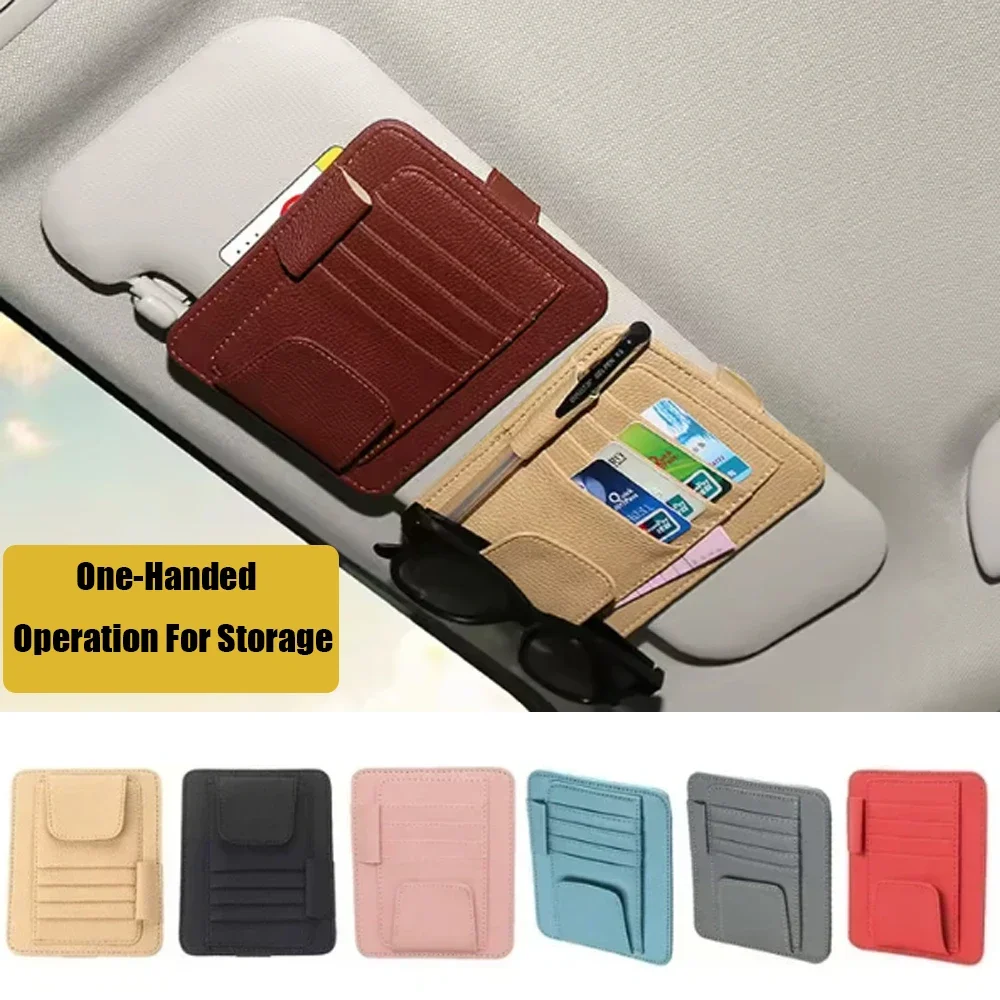 Multifunction PU Car Visor Organizer Sunglasses Tickets Cards Storage Holder Sun Visor Accessory Multifunction PU Car Visor Organizer Sunglasses Tickets Cards Storage Holder Sun Visor Accessory