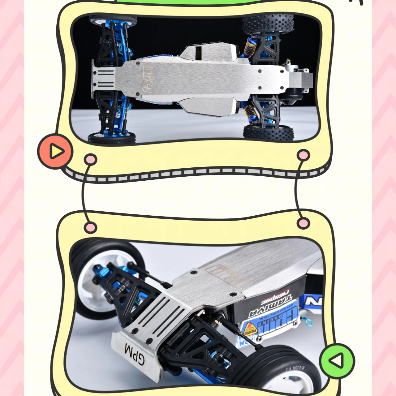 

Встроенный комплект опоры шасси из нержавеющей стали GPM для истребителя TAMIYA 1/10 DT-04 Nxgen
