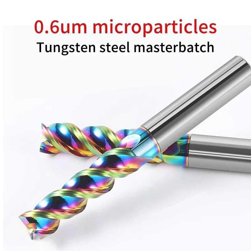 65 องศา 3 ขอบประสิทธิภาพสูงที่มีสีสันเครื่องตัดอลูมิเนียม 50-200 มม.U-slot เหล็กทังสเตนคาร์ไบด์ End Mill อลูมิเนียม