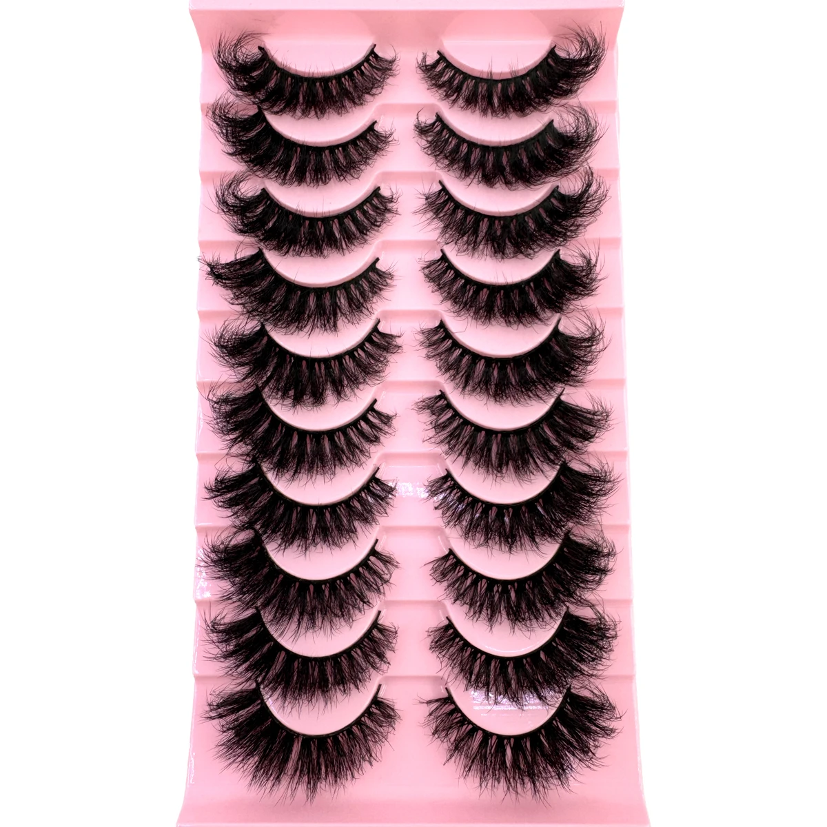 MKYDCG 2025 New10ペア キャットアイラッシュ ふわふわ フェイク ナチュラルミンク ラッシュ 8D ウィスピー ラッシュ パック ドラマチック ロング 厚め ボリューム アイラッシュ