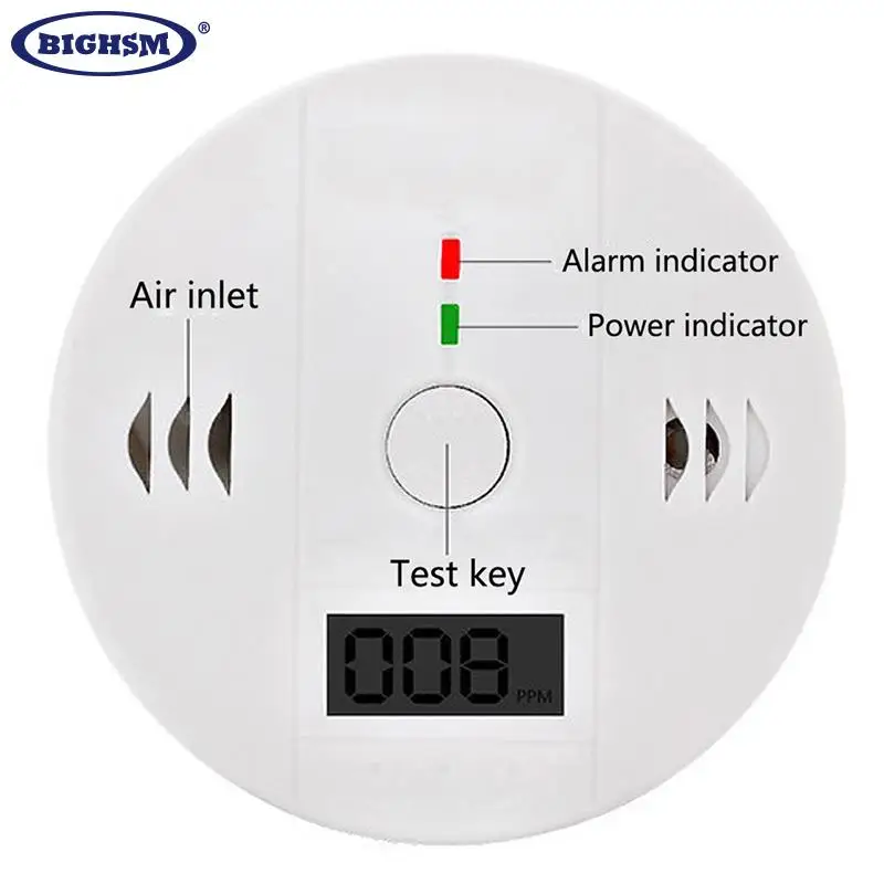 1Pcs LCD CO Sensor Work Alone Built In 85dB Siren Sound Independent Carbon Monoxide Poisoning Warning Alarm Detector